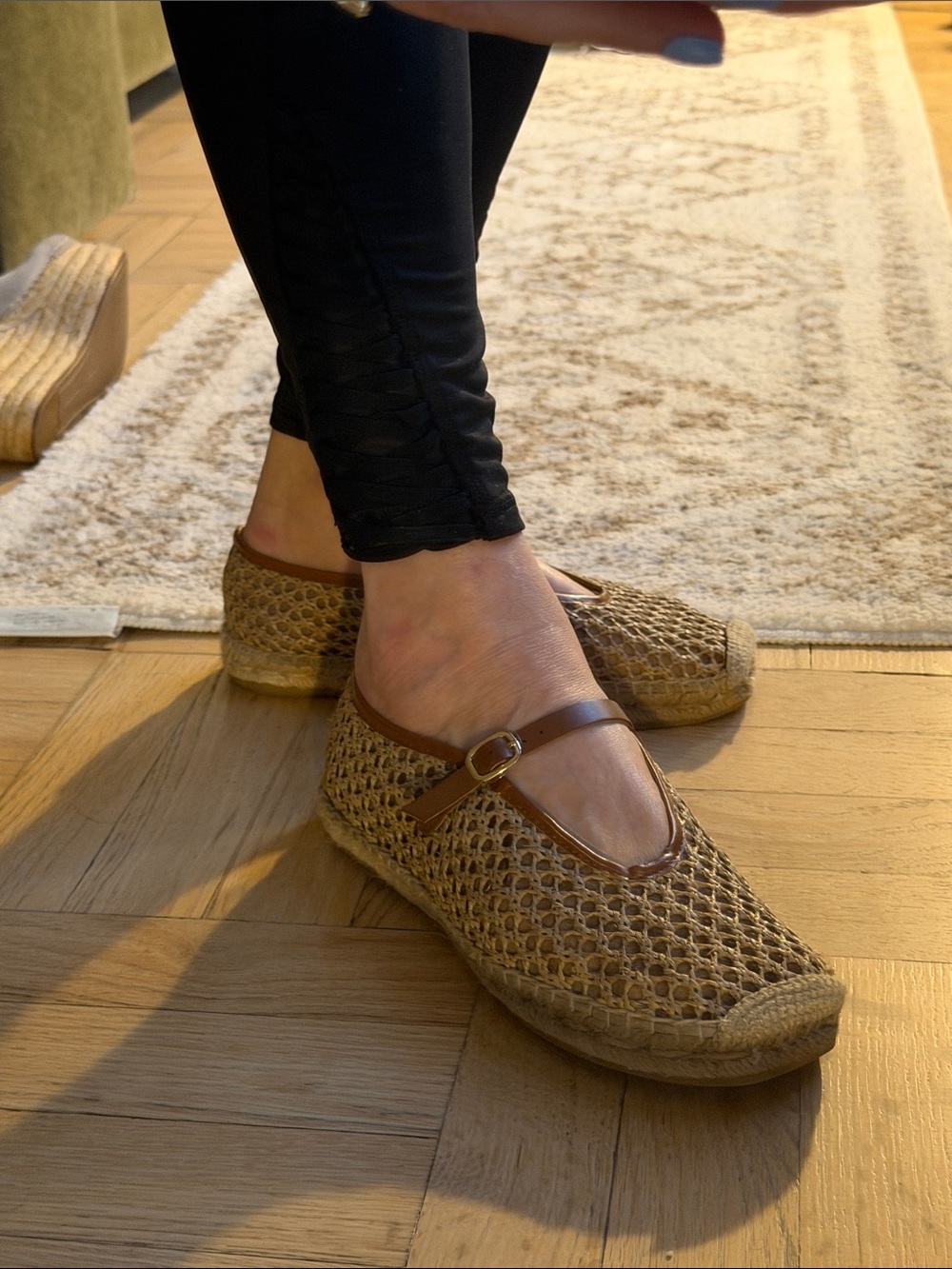 J. Crew Tan Woven Mary Jane Espadrilles
